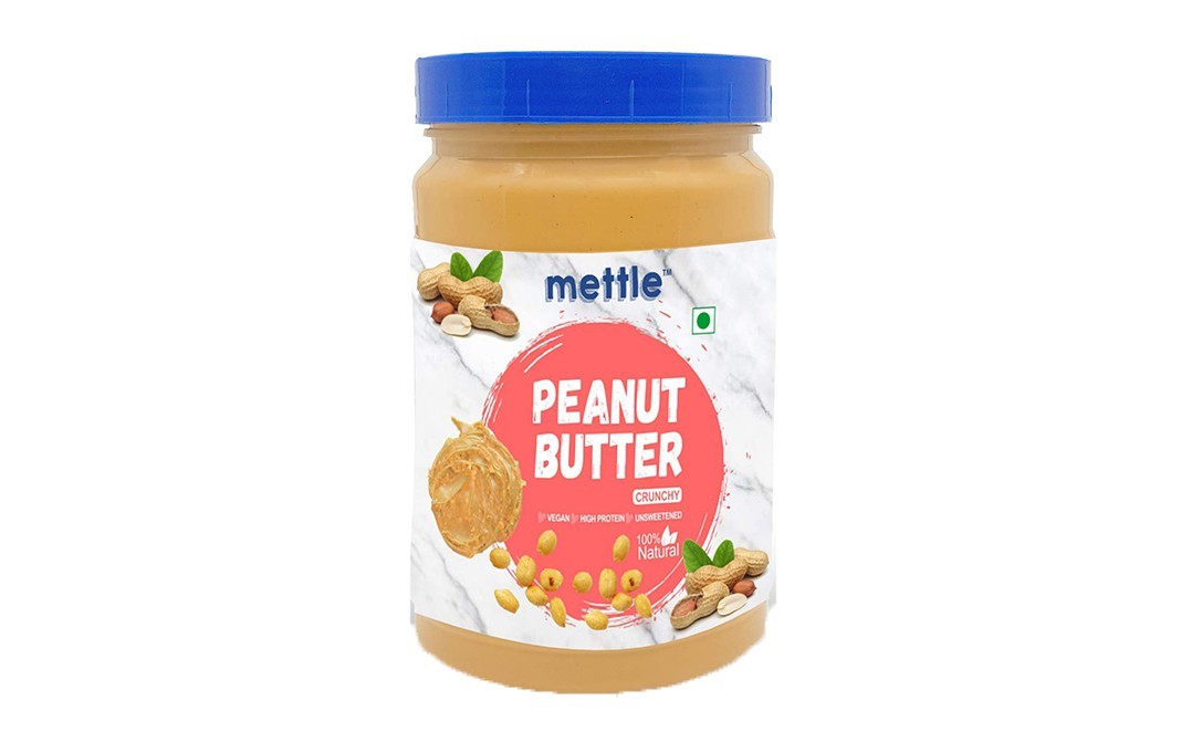 Mettle Peanut Butter Crunchy Unsweetened   Plastic Jar  907 grams